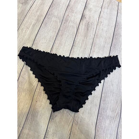 Shade & Shore Black Bikini Swim Bottom Ruffle Trim Size XL - Picture 3 of 6